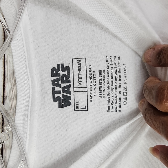 Star Wars, 0312, Men's white Yoda short sleeves T-Shirt, round neck, size L - Picture 3 of 4